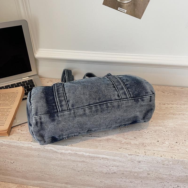 Denim Bag Women's Portable Shoulder Crossbody Bag Commuter Tote Bag