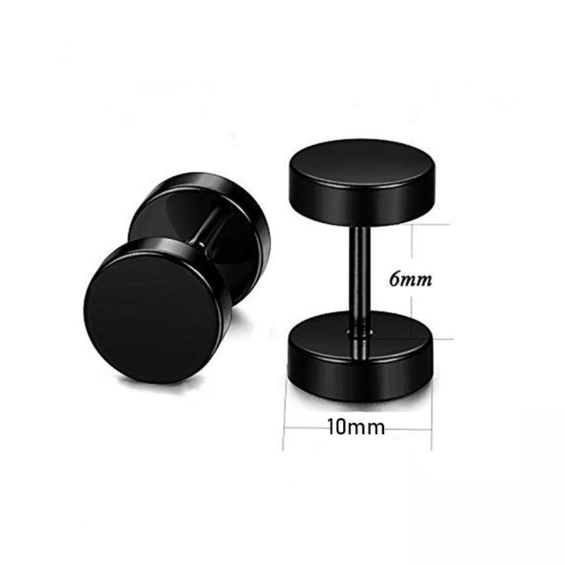 1 Pair Gothic Viking Rune Stud Earrings For Women/Men Stainless Steel Cubic Zirconia Rock Punk Piercing Jewelry