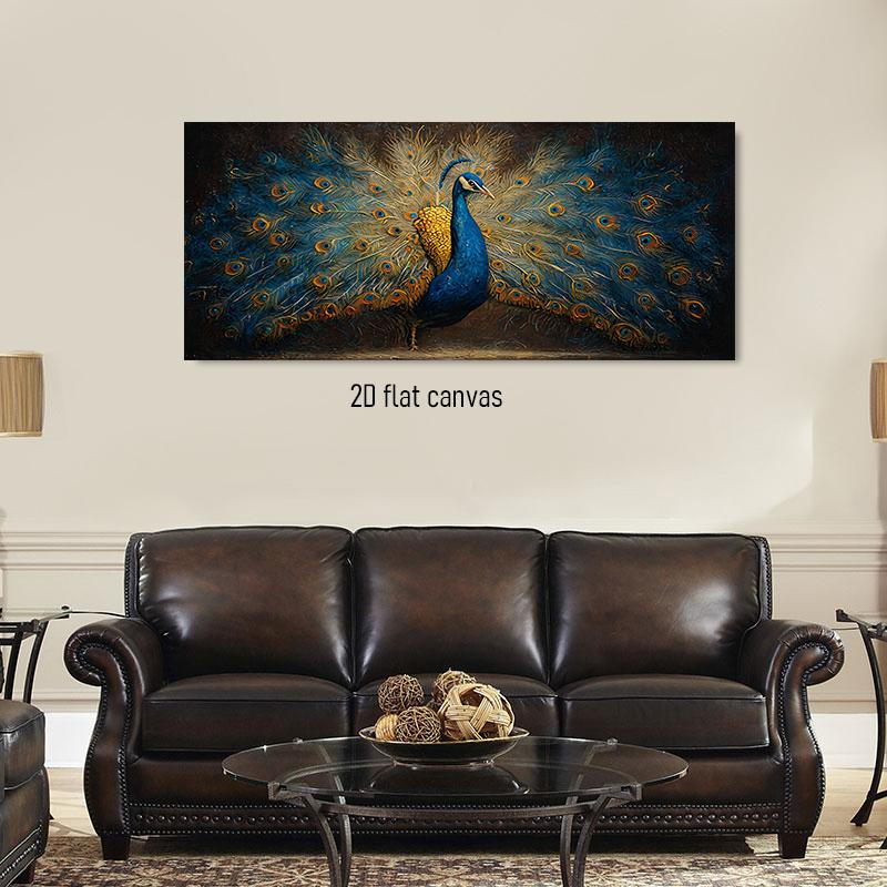 1pcs Peacock Opening Screen Oil Painting Modern Living Room Entrance Decoration Painting Animal Art Canvas Painting Bedroom Stud