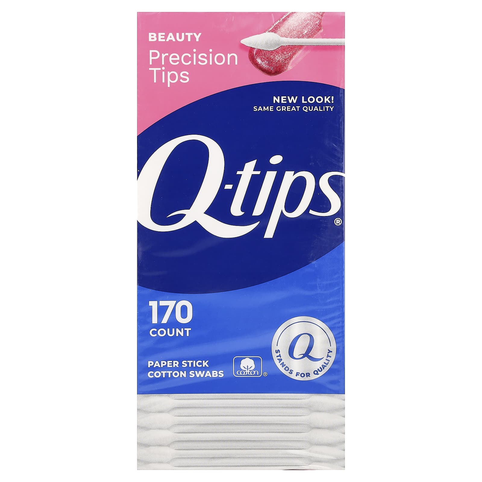 

Q-tips Палочки бумажные с ватным наконечником, 170 штук