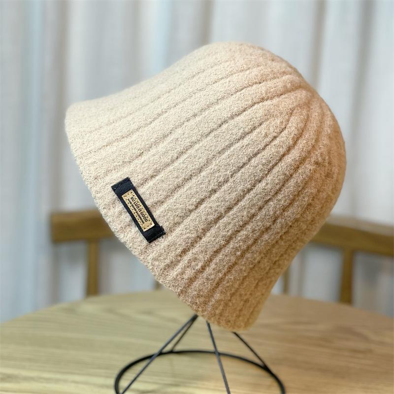 Hat Women's Autumn and Winter New Ear Protection Knitted Wool Hat Thermal Basin Hat Casual Cold Hat