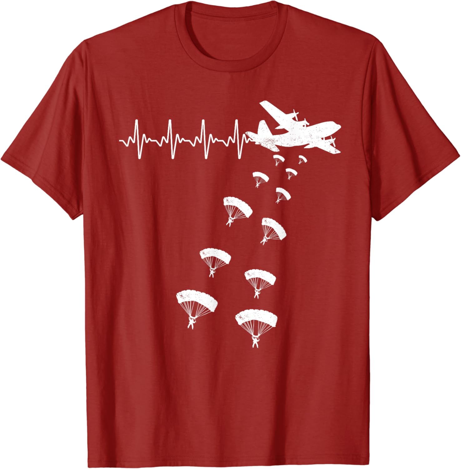 Heartbeat Paratrooper Army Airborne Parachute Jump Paratroop TShirt Short Sleeve Casual 100 Cotton Men Shirt S