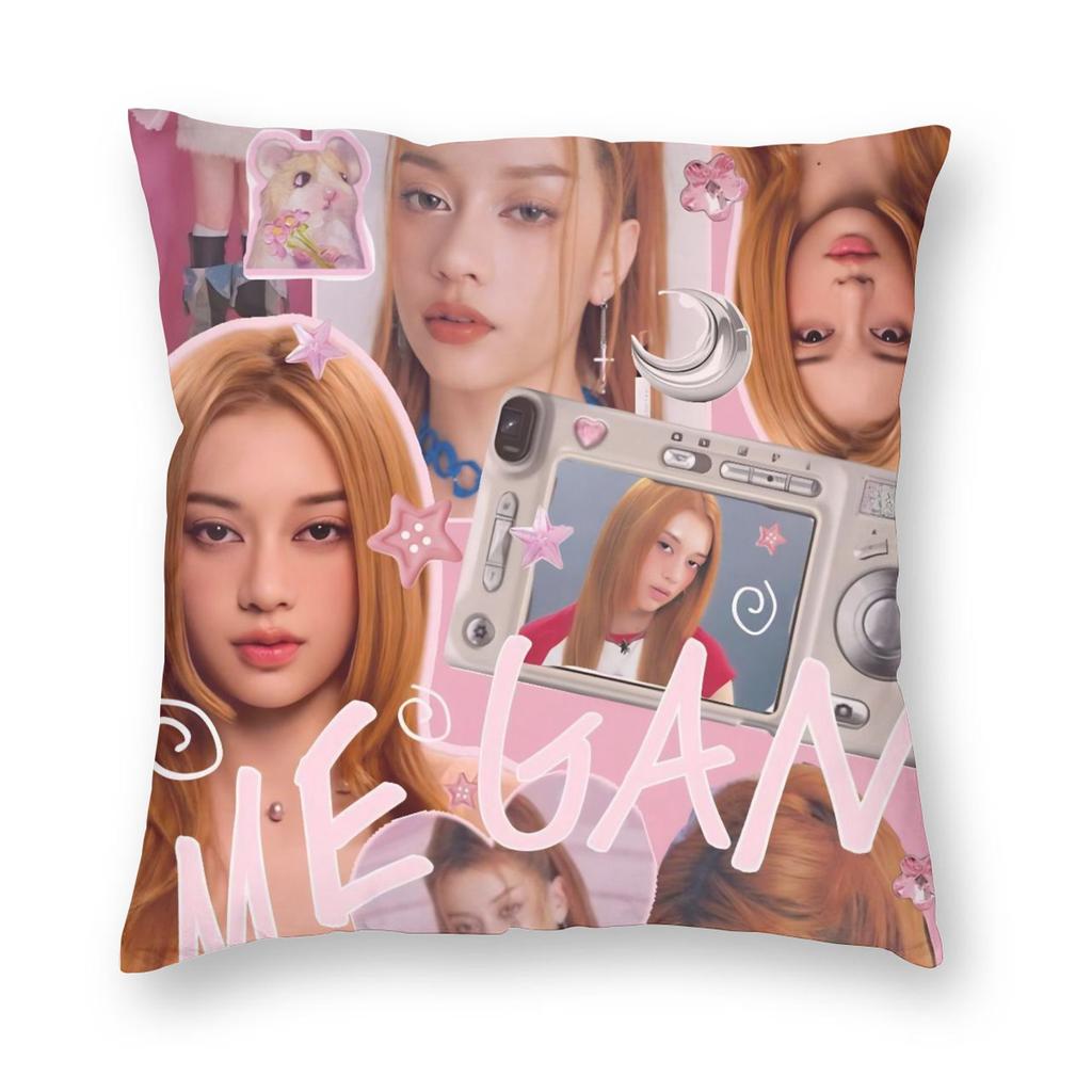 Katseye Kpop Style Y2K Group Pillowcase Printing Polyester Cushion Cover Decorations Pillow Case Cover Home Drop Shipping 45X45Cm