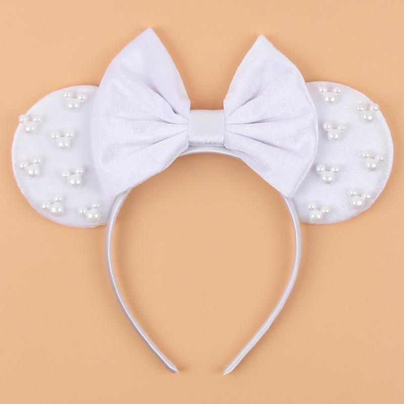Ny Trendig Musöron Hårband Mickey 3.3" Sammet För Flickor Mjuk Rosett Hårband Halloween Festival Fest Resa DIY Håraccessoarer