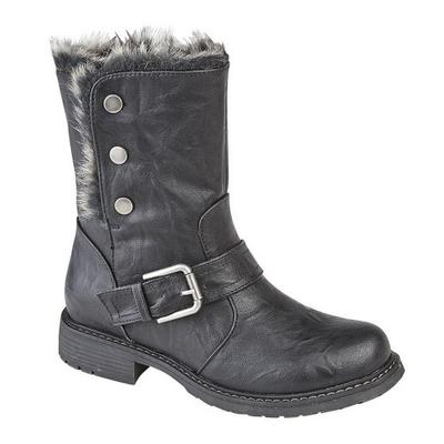 Damen/Damen Andreana Lederstiefel im Biker-Stil mit Druckknopfverschluss