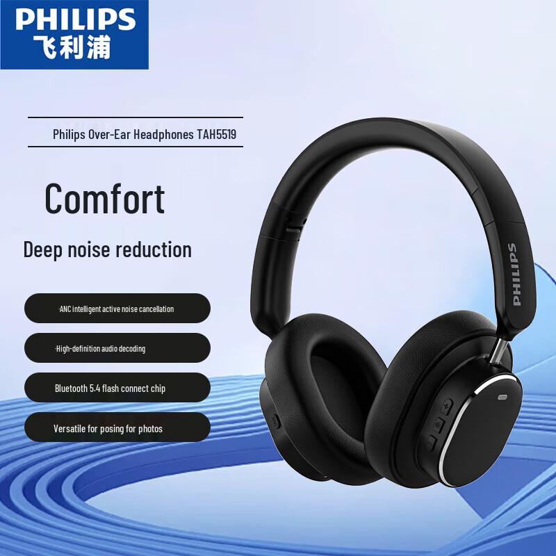 

Philips TAH5519 Wireless ANC Over-Ear Headphones