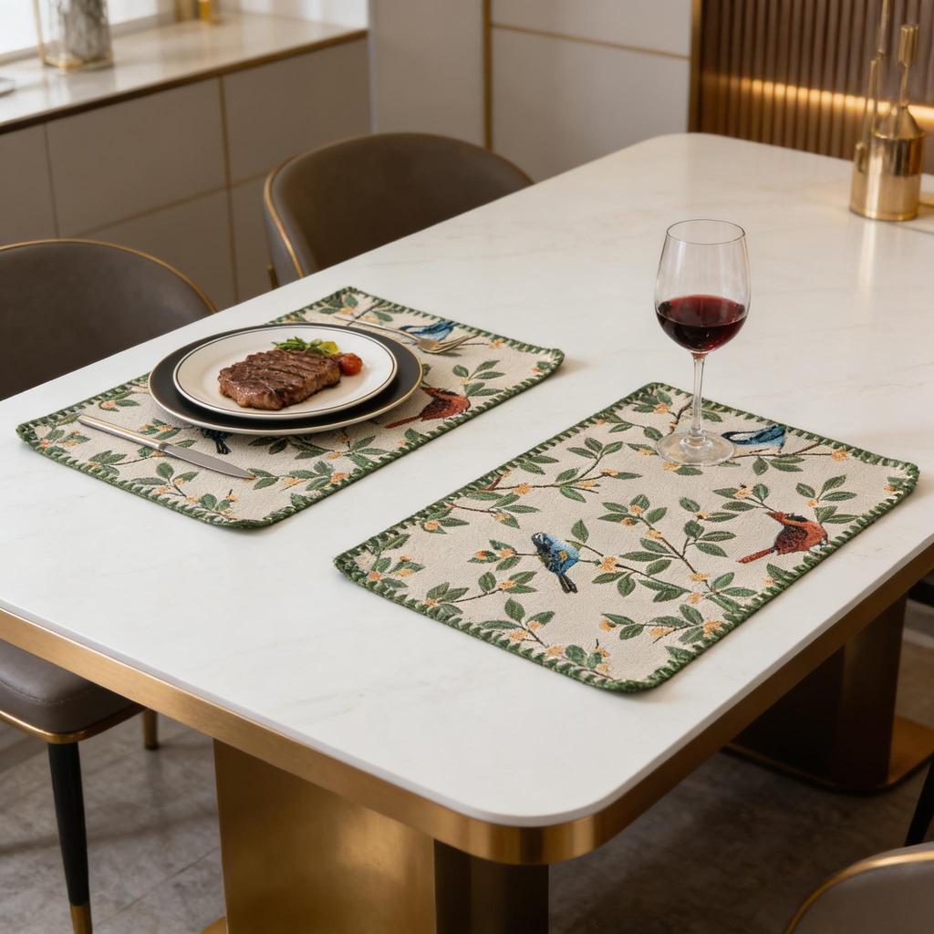 Washable 12 X 18 Inch Cotton Linen Non-Fading Home Kitchen Restaurant Wedding Decor Placemats