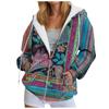 Vintage Printing Oversized Women'S Cardigan Hoodies Jacket Trendy Stylish Hooded Sweatshirt With Pockets Casual Zipper Hoodie