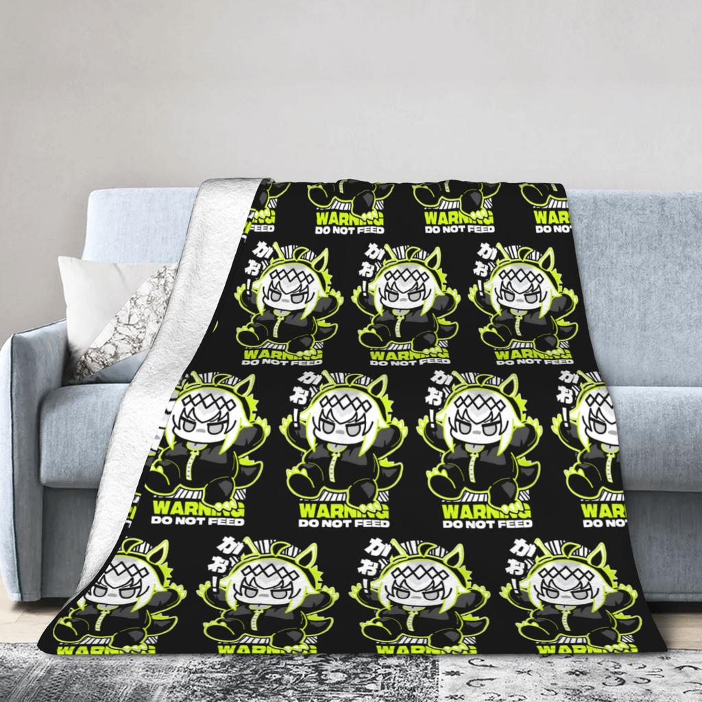 Oguri Cap Ogurizilla WARNING Chibi Fanmade Blanket Fleece Spring UmaMusume Warm Throw Blankets for Bed Couch Bedding Throws