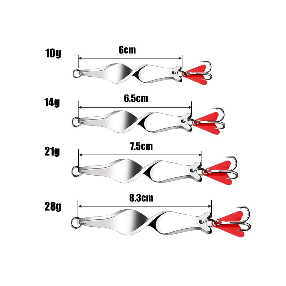 CREEKMOON 50Pcs 360 Degree Rotation Metal Spinner Spoon Fishing Lures Long Shot Trout Hard Bait Sequins Artificial Baits for Fish 10g 14g 21g 28g
