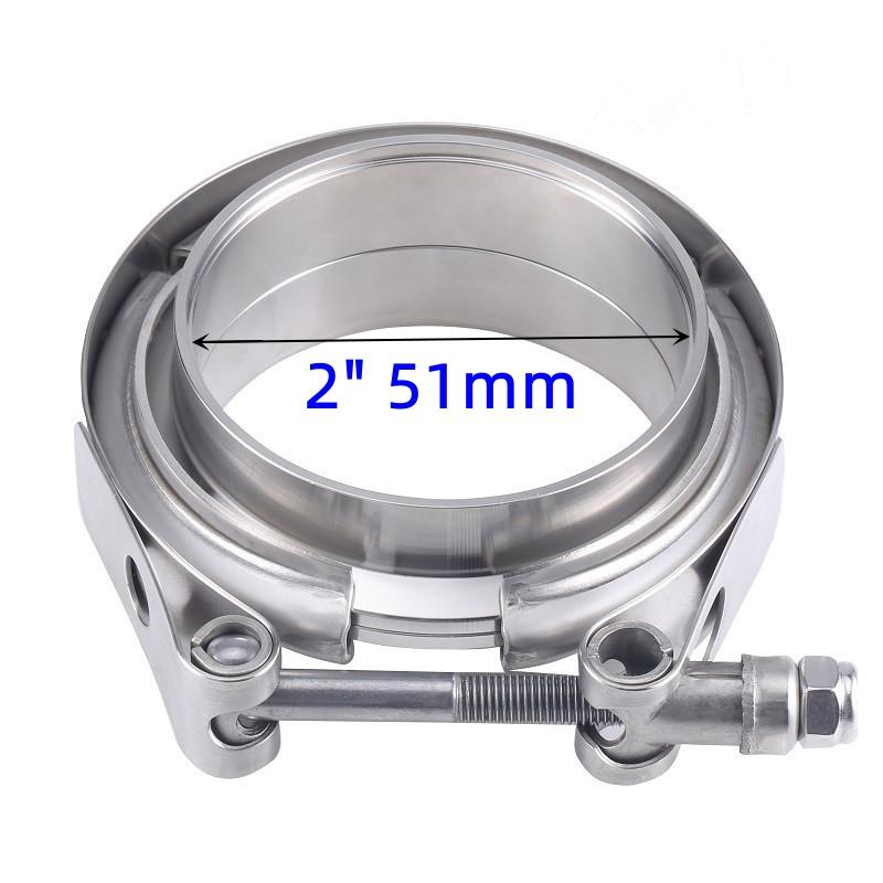 V Band Clamp Male Female Exhaust Flange 304 Stainless Steel Turbo Muffler Pipe Kits Release Car Accessories 2"2.5"3"3.5" 4" Inch