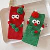 Christmas Funny Hand Socks Novelty Cartoon Big Eyes Middle Tube Socks Hosiery for Adult Kids Holiday Festival Party Gift