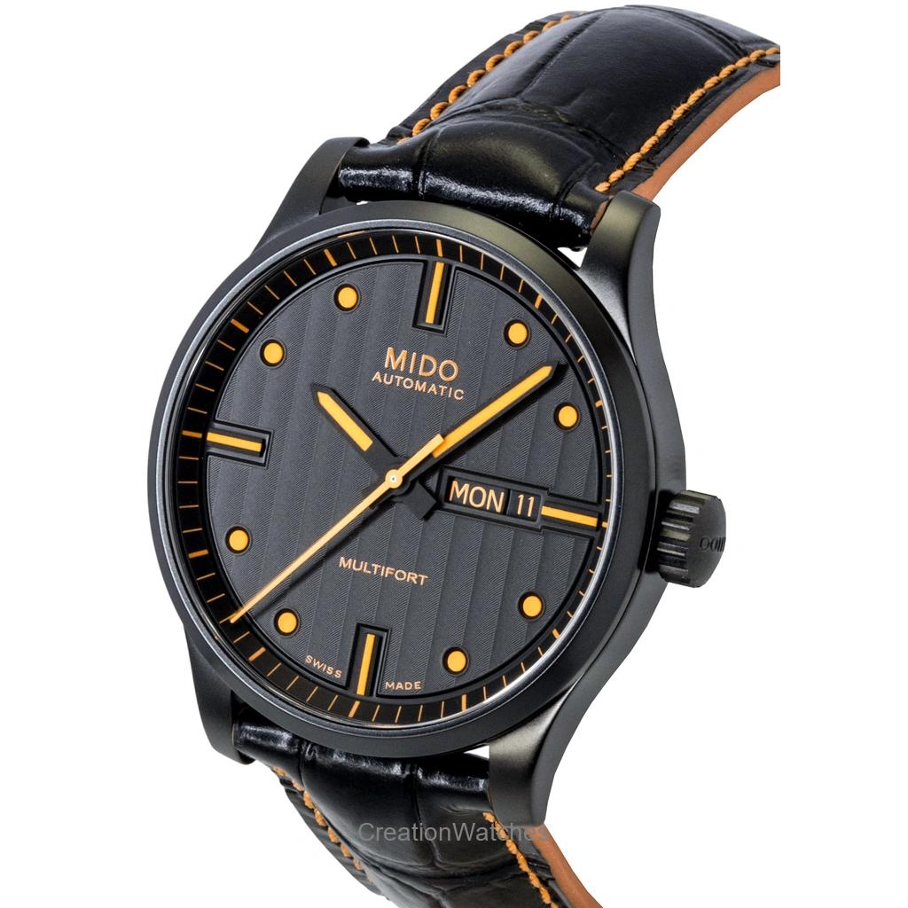 Mido Multifort Special Edition Leather Strap Black Dial Automatic M005.430.36.051.80 100M Men's Watch With Extra Strap