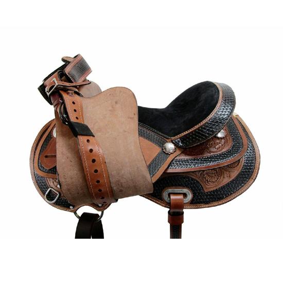 Premium Western Leather Barrel Racing Horse Saddle Suede Seat