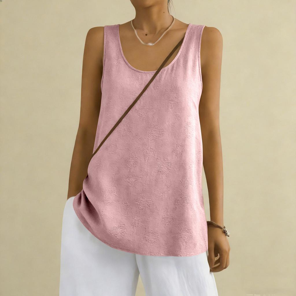 Women's Color Cotton And Linen Camisole Loose Inner Sleeveless Versatile Bottoming Top