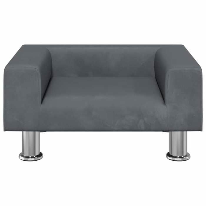 VidaXL Canapé pour enfants gris foncé 50x40x26,5 cm velours 3196338