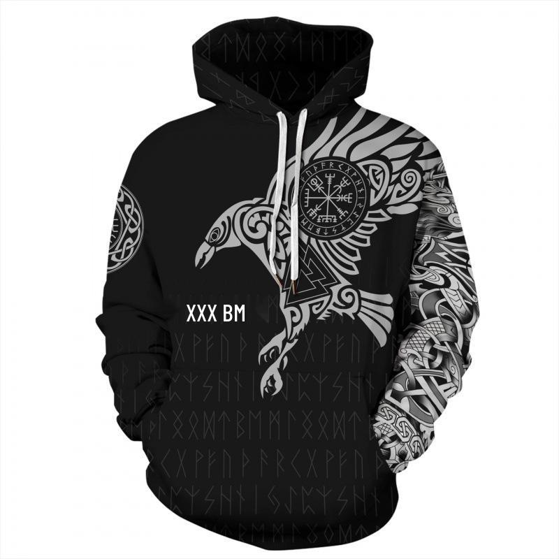 Wikinger-Krieger 3D-Druck Hoodie: Herren Trendiger Pullover Sweatshirt 2025 Edition
