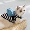 Cute Cat Clothes Three-dimensional Backpack Striped Traction Puppies Kittens Two Feet Spring and Summer Breathable Pet Cat Vest