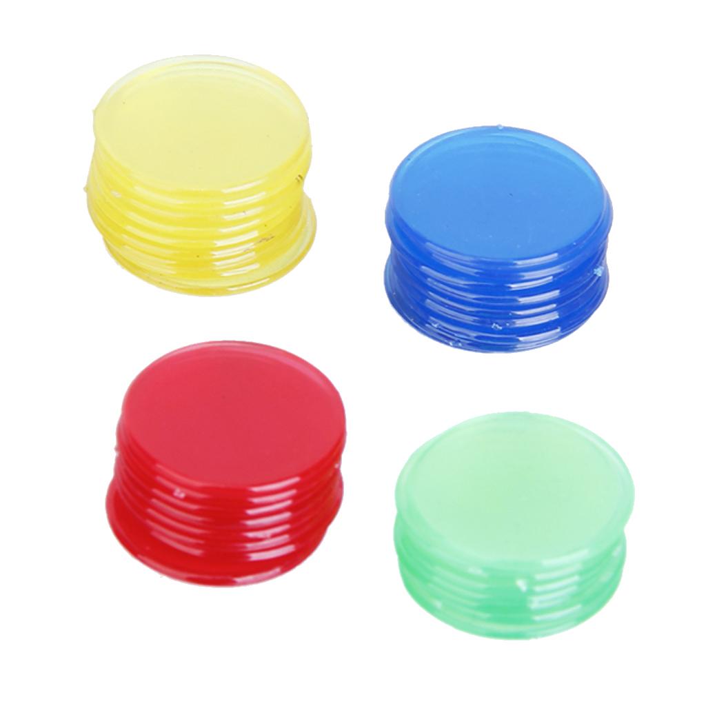 100pcs Bingo Chips Markers for Game Cards 2cm 4 Colors