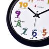 12-inch Kids' Plastic & Glass Wall Clock (Silent Movement, Black Frame)