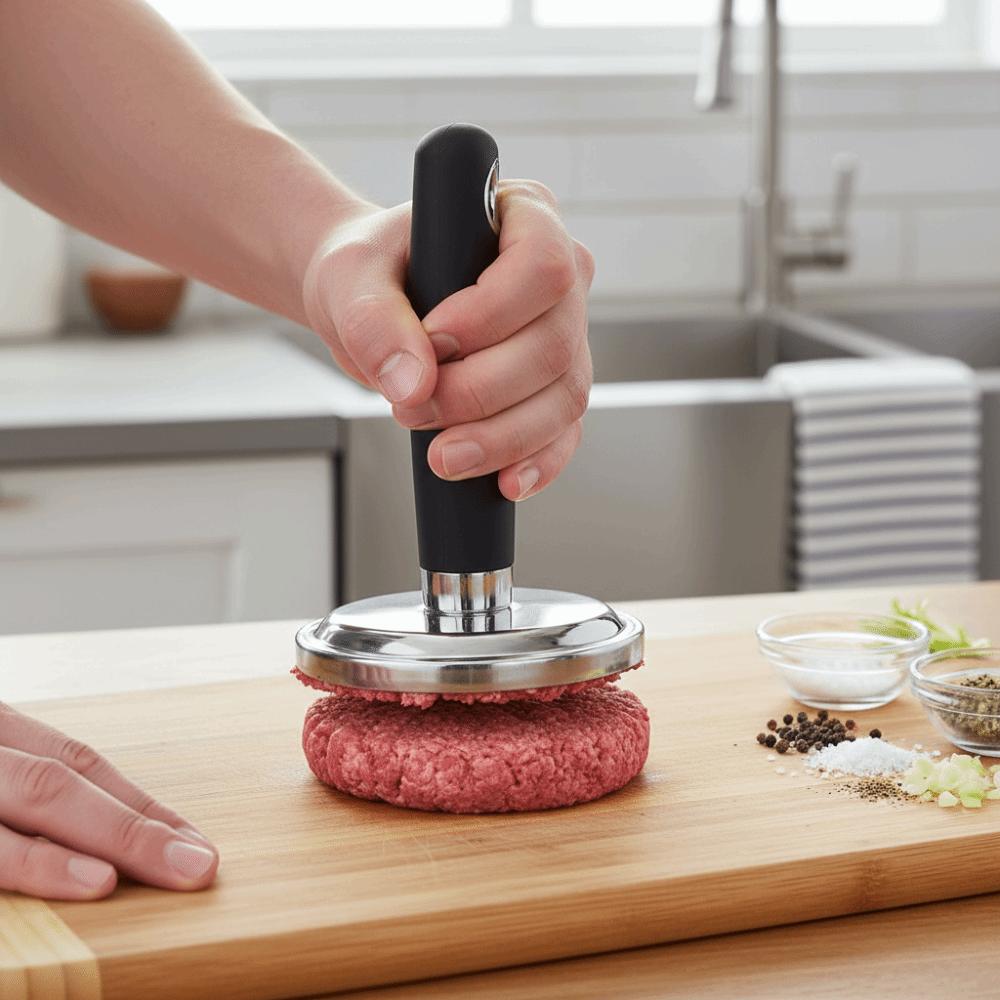 Stainless Steel Meat Patty Press Round Meat Pounder Cooking Aid Burger Smasher  Cooking