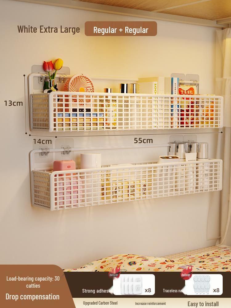 Punch-free Wall Shelf: Bedside Storage for Dorms & Bunks