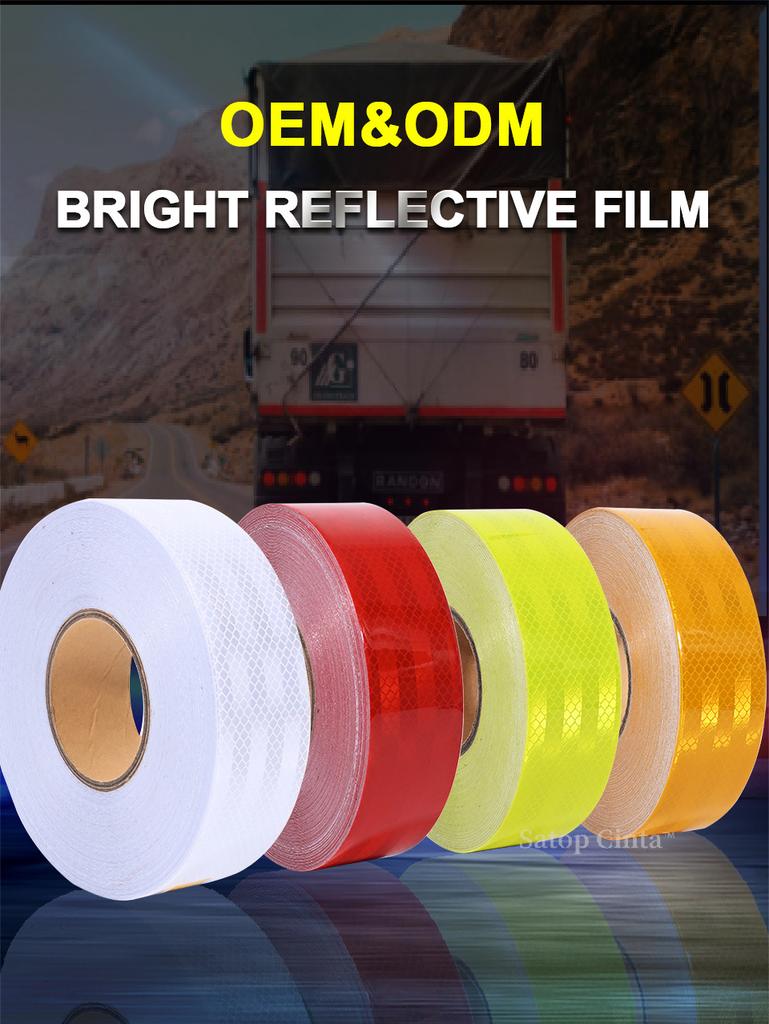 5cmx5m Autoaufkleber Rotes PET Selbstklebendes Reflektierendes Band Wasserdicht Fahrradanhänger Reflektierender Aufkleber Motorradreflektor Für Dinge