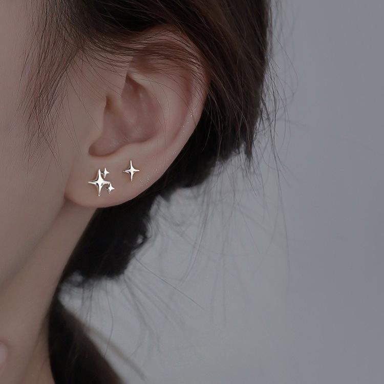 Korean Light Luxury Imitation Zircon Flower Stud Earrings For Women Girl Fashion Crystal Elegant Zircon Party Birthday Gifts