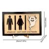 Halloween Wooden Restroom Doorplate Sign Artistic Doorplate Decoration for Home Holiday Party Restroom Decoration