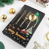 4Pcs/set Stainless Steel Cutlery Spoon Fork Set Elk Christmas Tree Decoration Dessert Fork Coffee Spoon Cutlery Tool