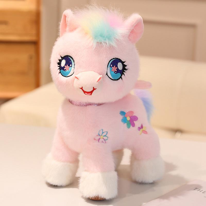 Cute Cute Rainbow Horse Doll Plush Toy Foal Doll Girl Bag Keychain Girl Doll