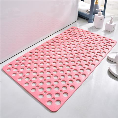 Suction-Cup Non-Slip Bath Mat 17x30inch Quick-Drain Massage Round-Hole Bathroom Shower Kitchen Balcony Elderly Home Bath Decor