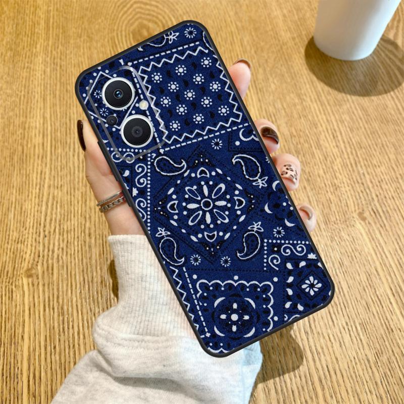 Blue Bandana Paisley Funda For OPPO Reno 12F 11F 13F 14F 8T 8 Lite 10 11 12 13 14 OPPO Find X8 X6 X5 X9 Pro Case