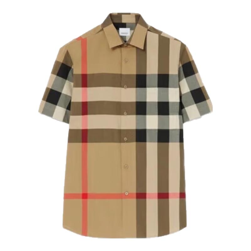 

Чоловіча бавовняна сорочка Burberry в клітинку з коротким рукавом M