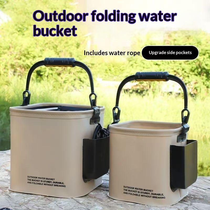 Durable 8L 13L Fishing Bucket with Ergonomic Handle Easy Outdoor Folding Design