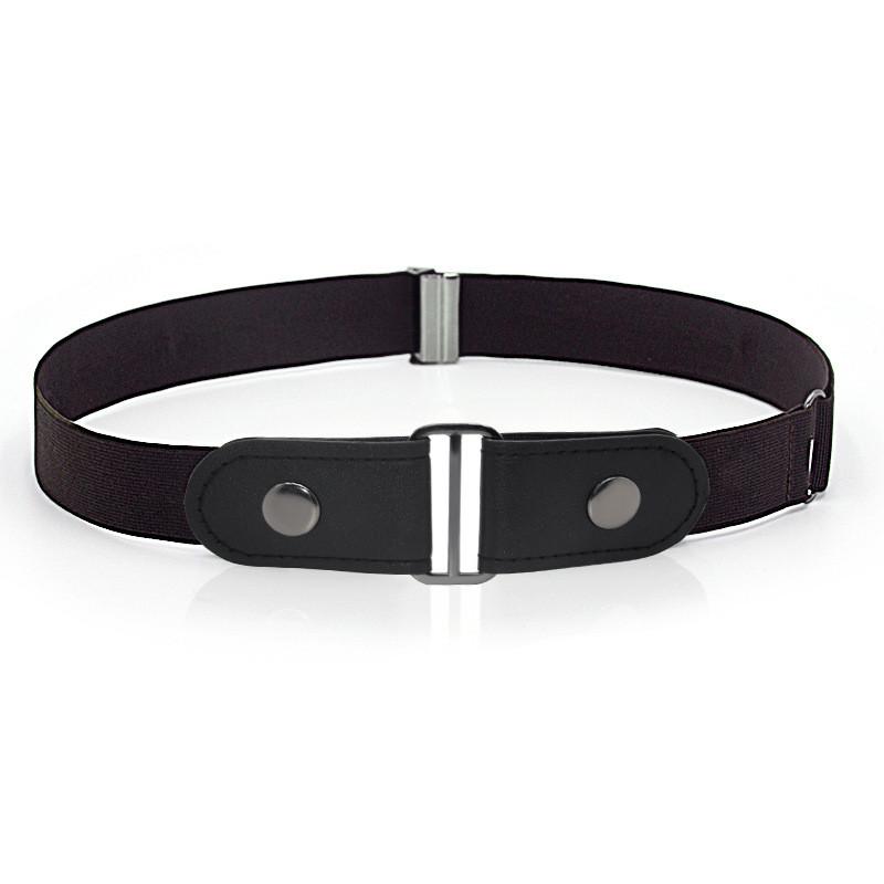 Leather Elastic Belt For Men And Women With Metal Buckle And Adjustable Fit