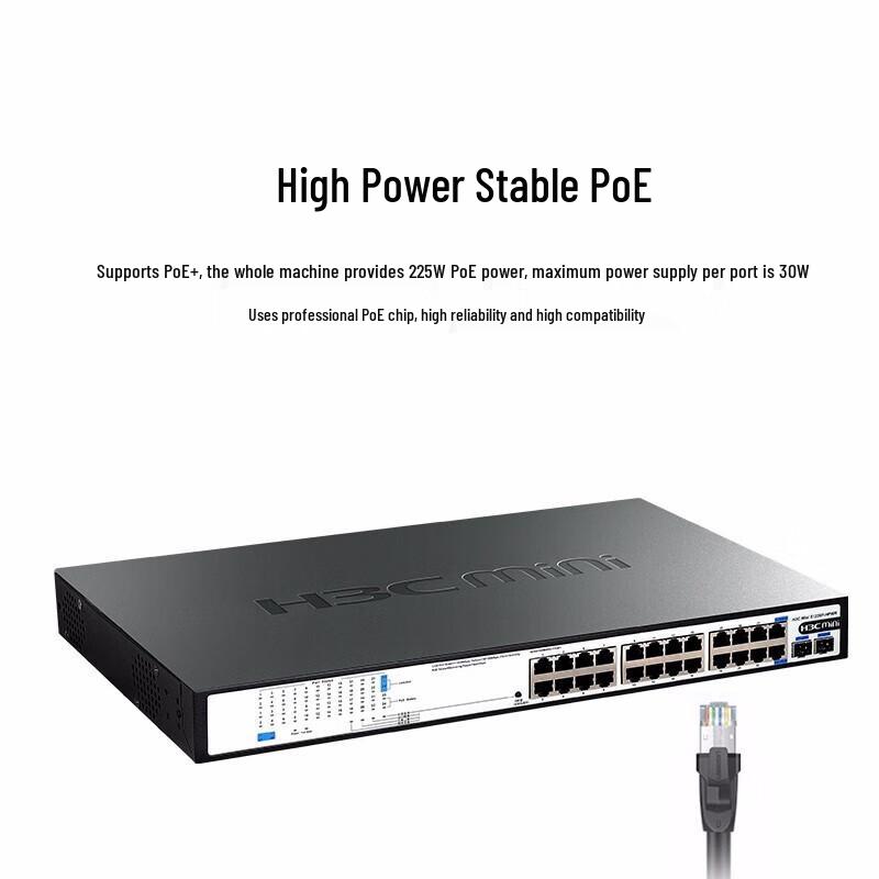 H3C Mini S1226F-PWR 24-Port Gigabit PoE Switch