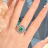 Light Luxury Niche Temperament Simulation Pigeon Blood Ruby Ring Women'S Red Corundum High-Grade With Cotton Emerald Diamond Ring