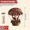 10 Stuks Kerst Houten Luchtballon Kerstman 2D Platte Houten Hanger Kerstboom Decoratie Perfect Vakantie Cadeau Decor