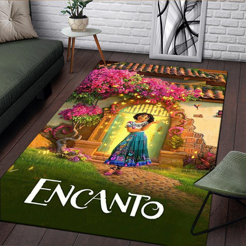 1pc Encanto Pattern Area Rug Soft Flannel Floor Mat for Living Room,Office,Bedroom and Carpet