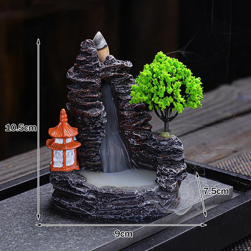 Resin Reflux Incense Burner Tower Sandalwood Decoration Home Indoor Aromatherapy Mosquito Repellent Incense Burner Ornament