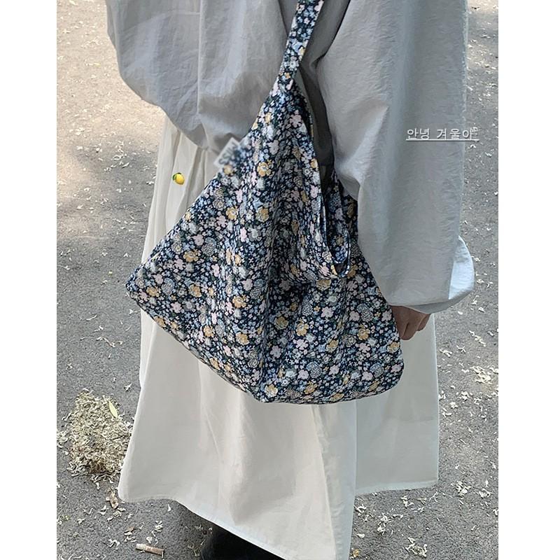 New Style Retro Floral Canvas Bag Zhang Ruonan Same Small Flower Cloth Single Shoulder Cross-slung Tote Women's