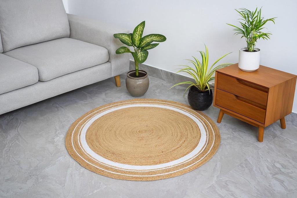 Avgari Jute Natural Handmade Rug Round Rug for Any Space Look Rustik Decor For Any Space