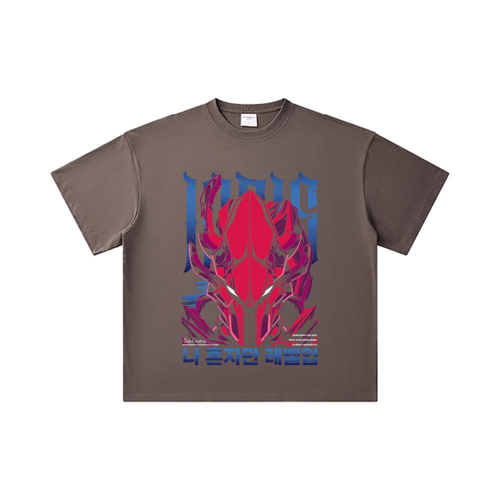 260 GSM Double Yarn 32 Count 100% Cotton Solo Leveling V13 Igris Print Unisex Heavy Cotton T Shirt