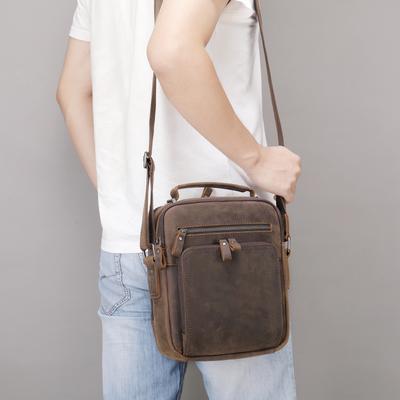 Leather Bag Shoulder Bag Crossbody Bag Retro Men's Bag Multi-functional Cowhide Crossbody Bag