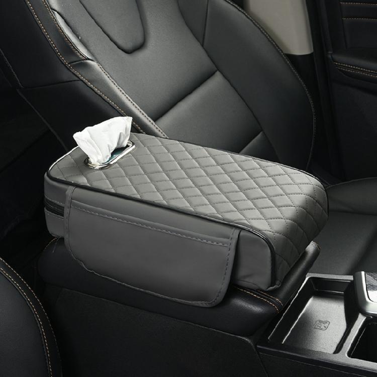 Car Armrest Cushions with Hand Storage Microfiber Leather Practical Car Armrest Pad with Integrated Tissue Dispenser