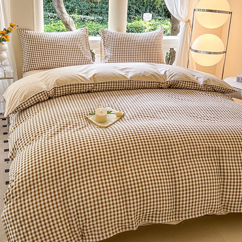 Small Fresh Four-piece Bed Sheet Set Quilt Cover Set Single Dormitory Three-piece Set Skin-friendly and Comfortable Bedding