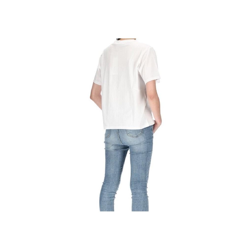 Maison Kitsune Pattern Print Crew Neck Short Sleeve T-Shirt Women Tops White KW00134KJ0008-P100