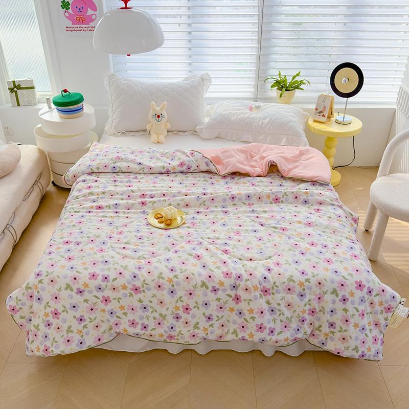 Cartoon Dinosaur Summer Quilt Air Conditioning Quilted Quilts for Kids Teens Skin-Friendly Breathable Thin Blanket Washable