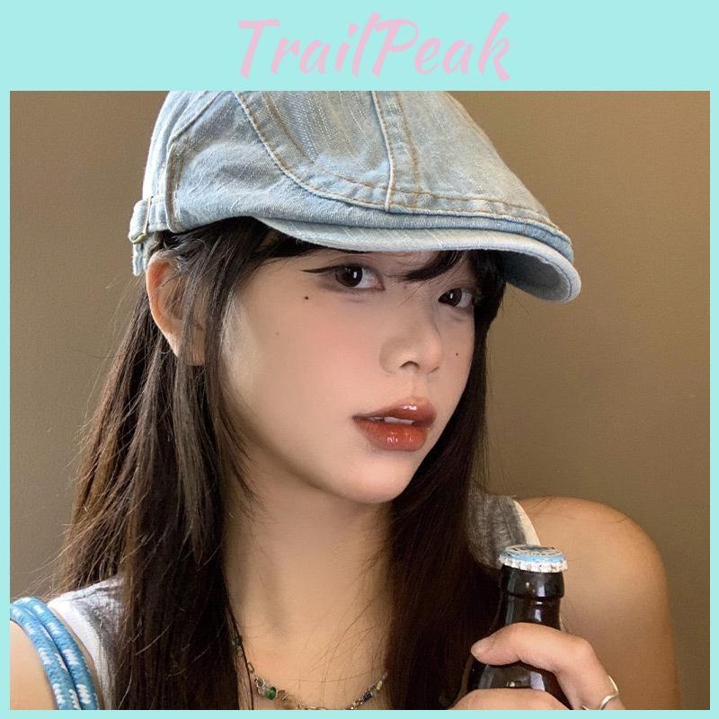Fashionable Washable Denim Beret Hat In Various Color For Spring And Summer Wear